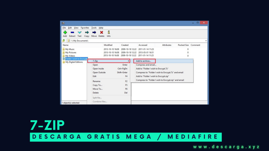 7-Zip Descarga Gratis por mega